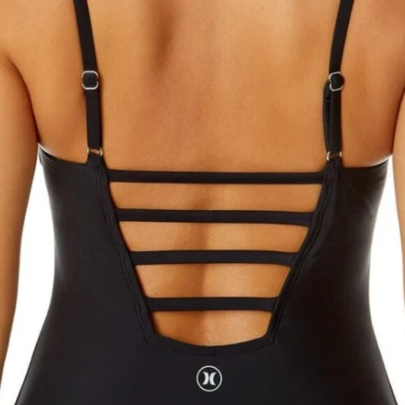 HURLEY | Ladies' One-Piece UPF 50+ 4-Way Stretch Swimsuit | BLACK | XL NWOT - Picture 3 of 11